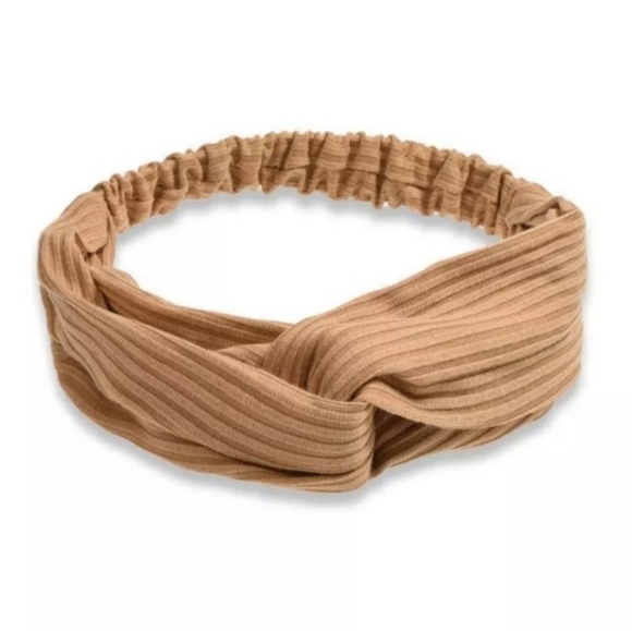 Ribbed Jersey Twist Headwrap - Tan - Picture 8 of 9